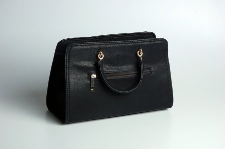 Women black leather handbag